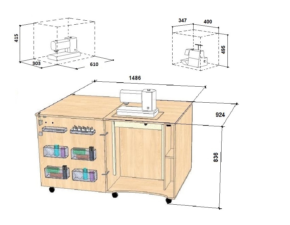 Тумба для швейной машинки своими руками